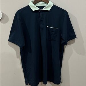 Travis Mathew Dark Blue Polo with Mint Collar